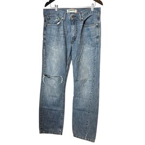 Levis 505 Jeans Mens 34X32‎ Blue distressed Straight Red Tag 34 X 31